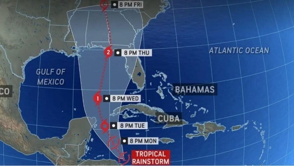 Map Hurricane Helene.