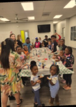 Making snowglobes at the Youth Center.